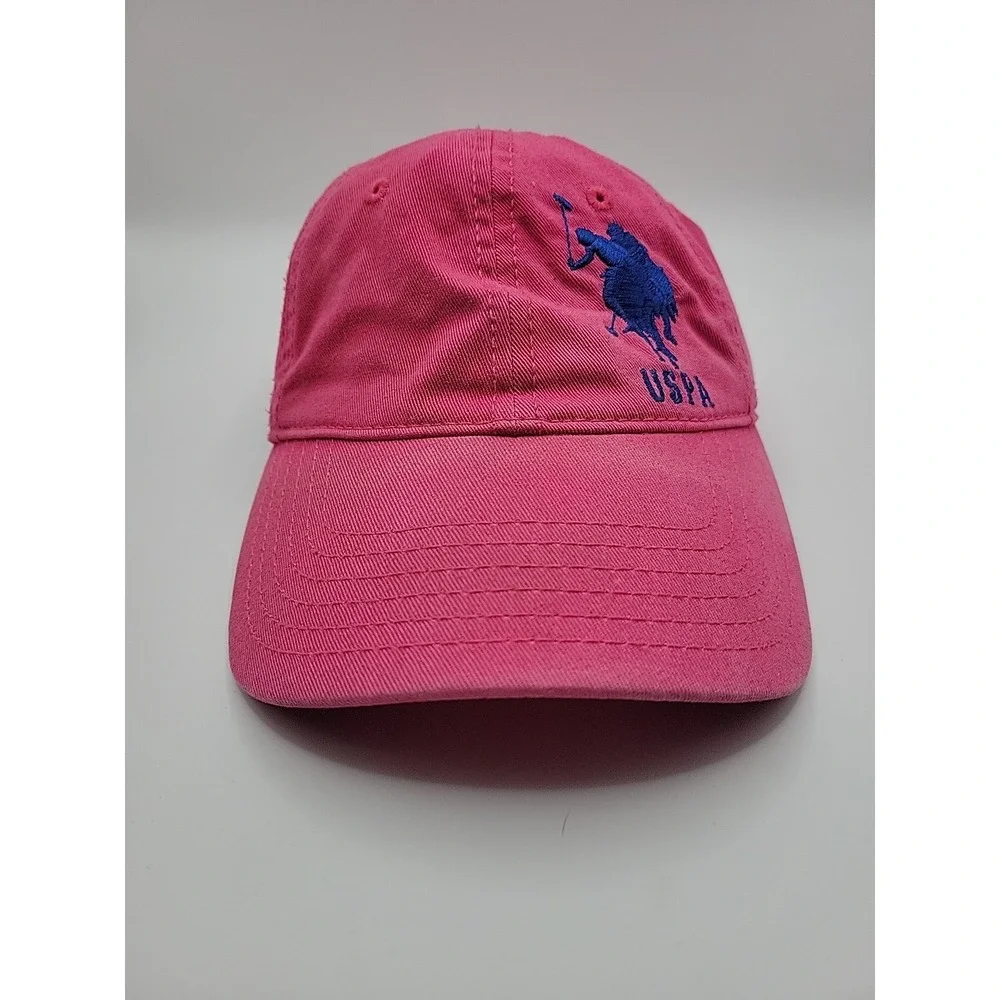 U.S. Polo Assn Pink Logo Baseball Cap Hat Unisex Adjustable Hook-and-Loop OS